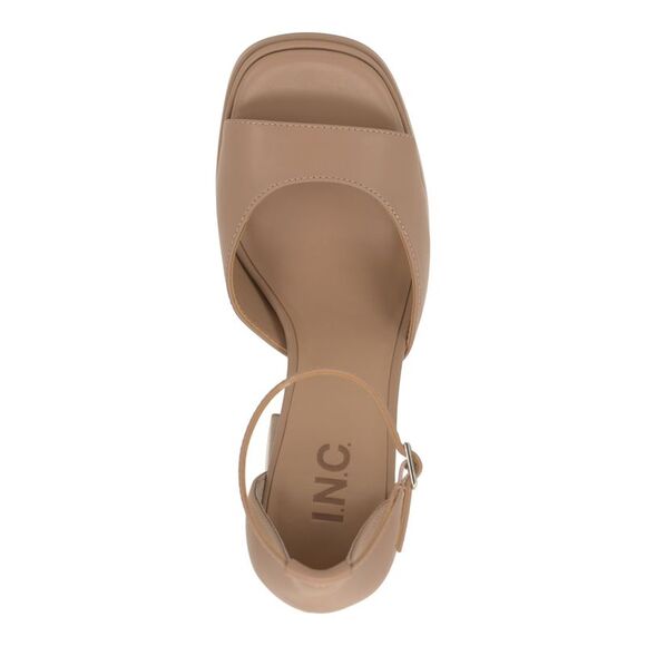 INC Womens Beige 1-1/2" Platform Arya Round Toe Block Heel Heeled Sandal 8.5 M - Picture 3 of 4